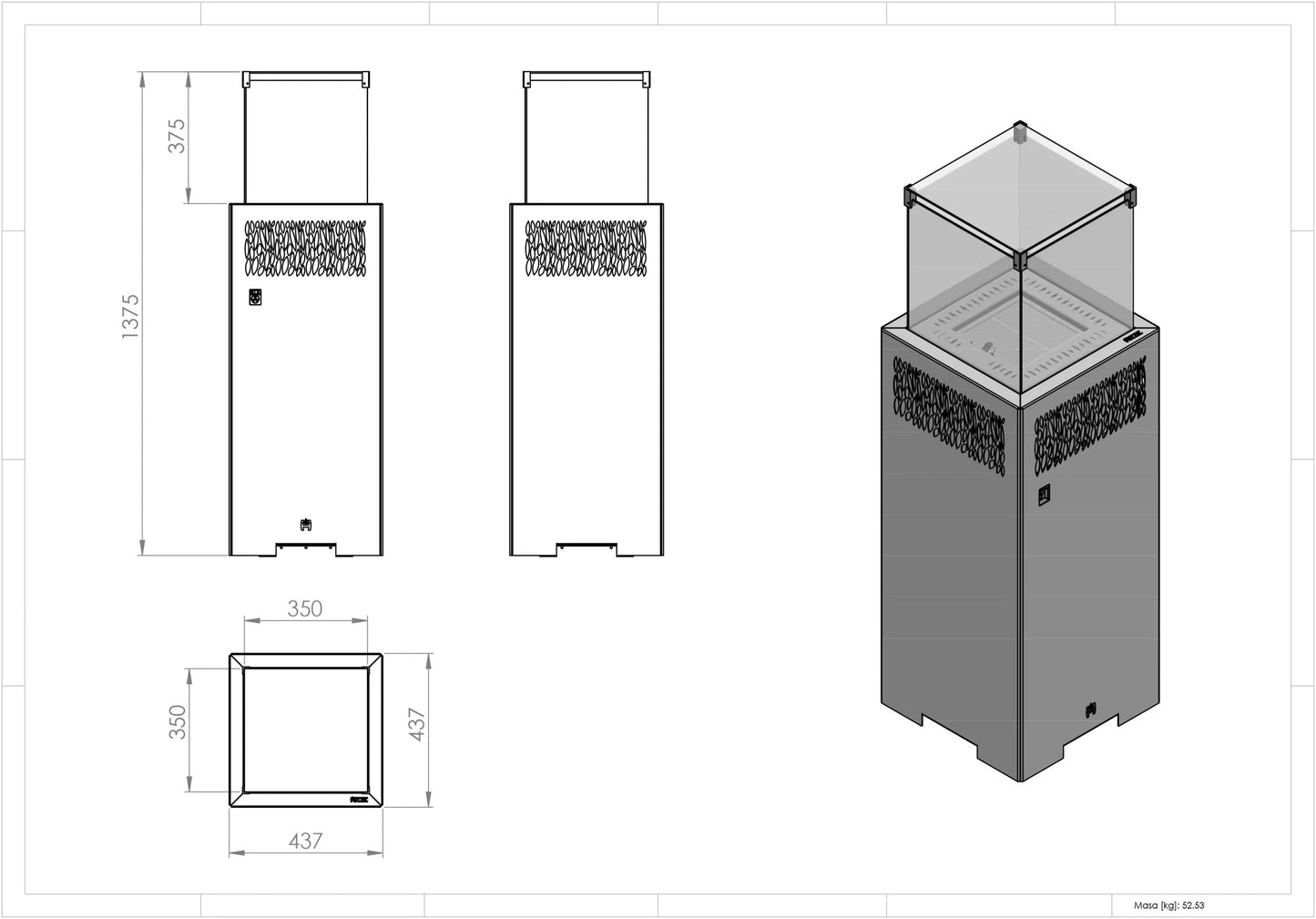Gas-Terrassenheizung Hitze FUENTE Q 5,7 kW