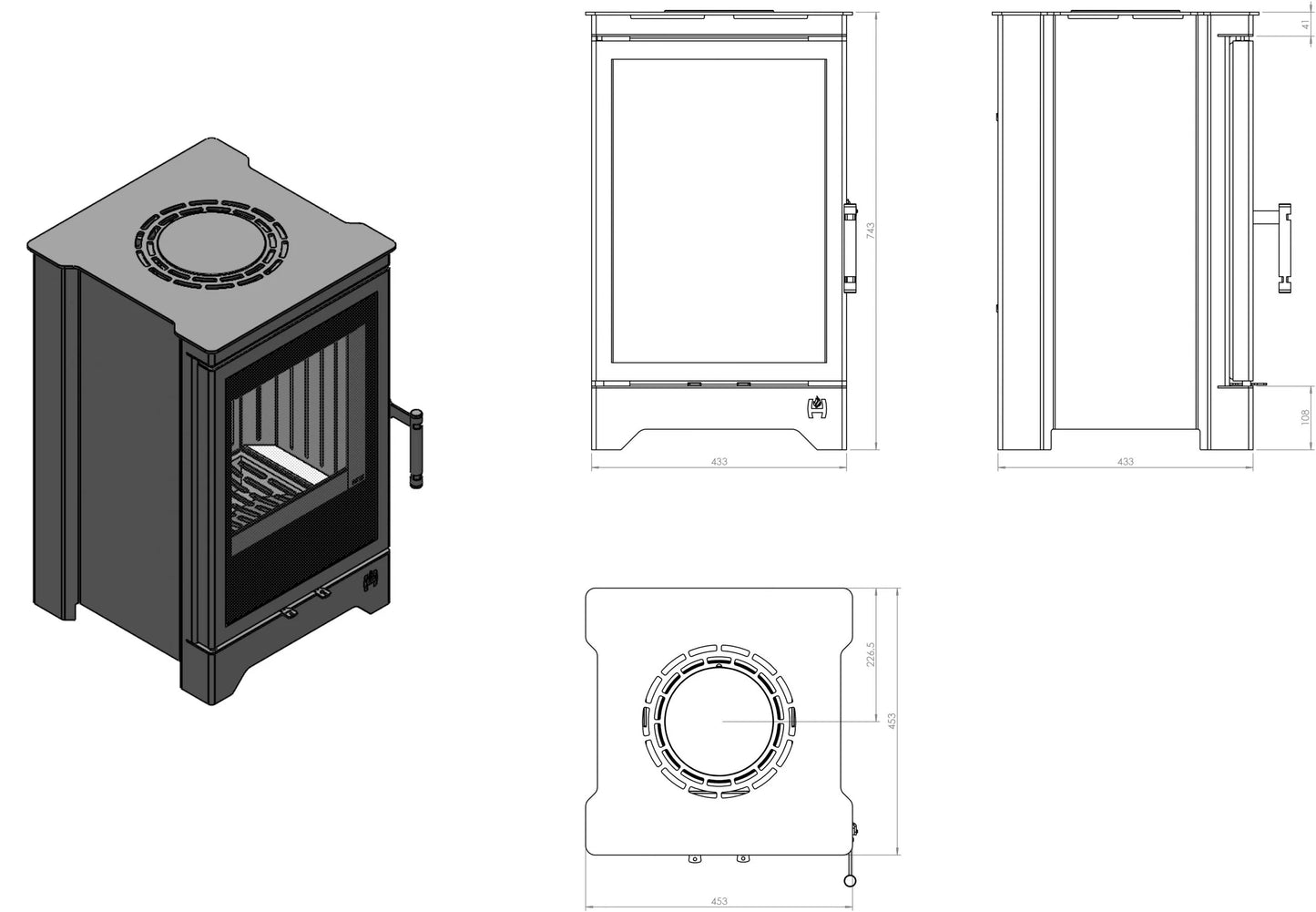 Kaminofen Hitze Lynx B 6,5 kW
