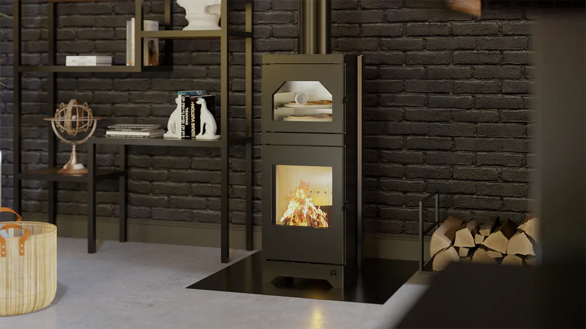 Kaminofen Hitze Lynx O 6,5 kW mit Backofenfunktion