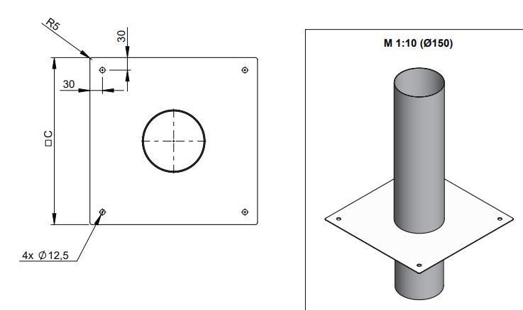 Schornsteinverlängerung - Kaminerhöhung (l=500mm) - einwandig - Jeremias