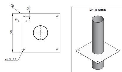 Schornsteinverlängerung - Kaminerhöhung (l=500mm) - einwandig - Jeremias