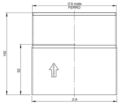 Ofenrohr - Längenelement 150 mm - schwarz - Jeremias Ferro-Lux