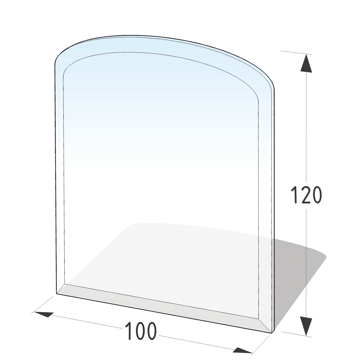 Glas-Funkenschutzplatte 6mm Stärke - Lienbacher