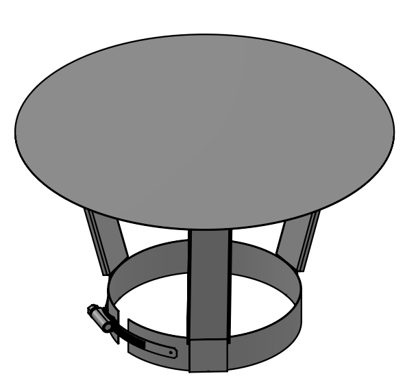 Edelstahlschornstein - Regenhaube - einwandig - Jeremias EW-FU