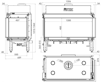 Gaskamin Hitze Calma 120 17,6 kW
