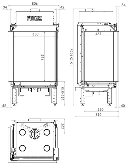 Gaskamin Hitze Calma 65 13,8 kW