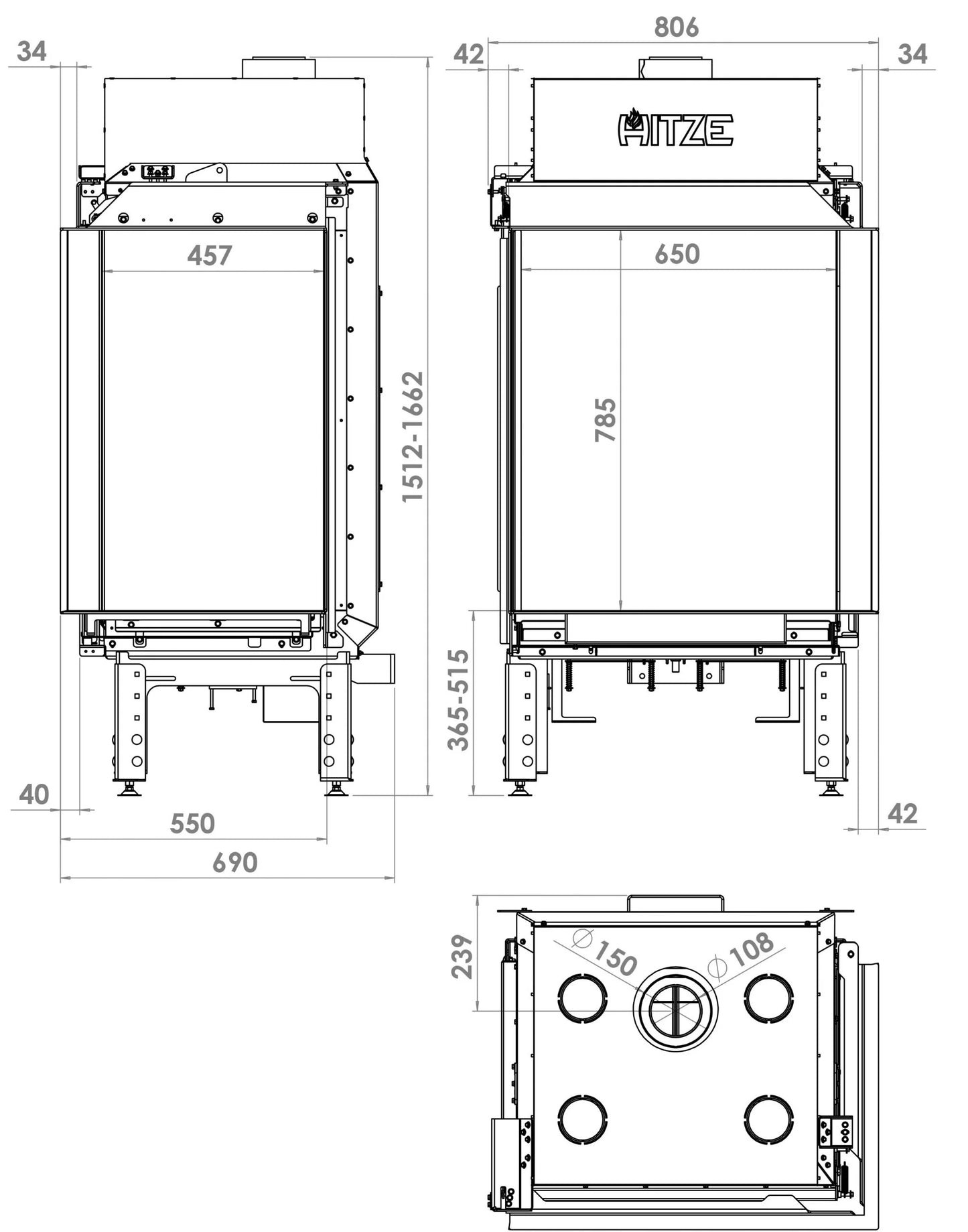 Gaskamin Hitze Calma 65 13,8 kW