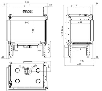 Gaskamin Hitze Calma 80 10,8 kW