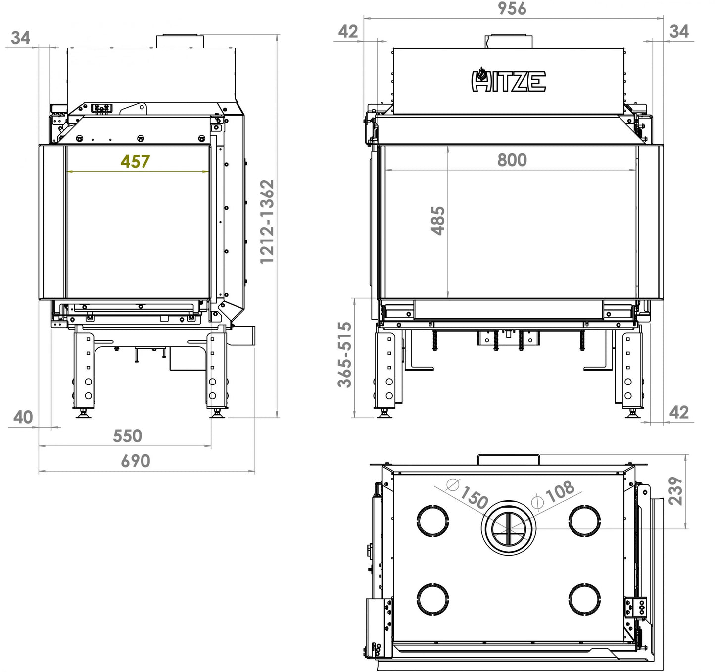 Gaskamin Hitze Calma 80 10,8 kW