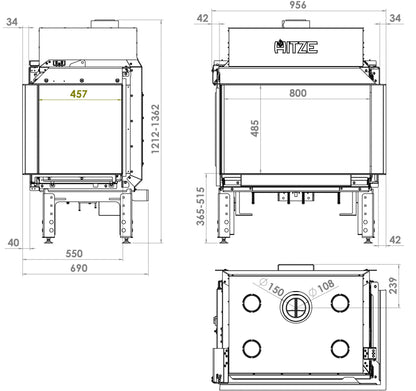Gaskamin Hitze Calma 80 10,8 kW