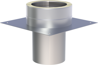 Grundplatte für Kaminerhöhung (mit rundem Einschub, l=220mm) - doppelwandig - Jeremias DW-Vision