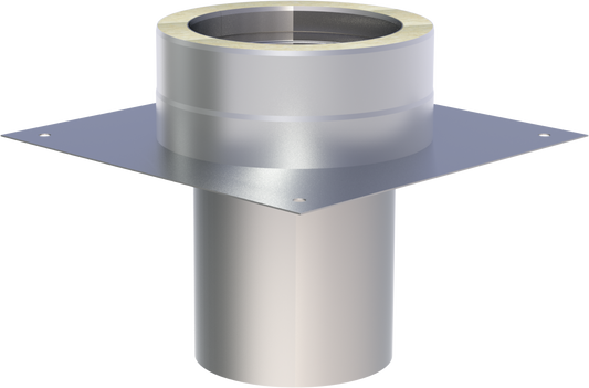 Grundplatte für Kaminerhöhung (mit rundem Einschub, l=220mm) - doppelwandig - Jeremias DW-Vision