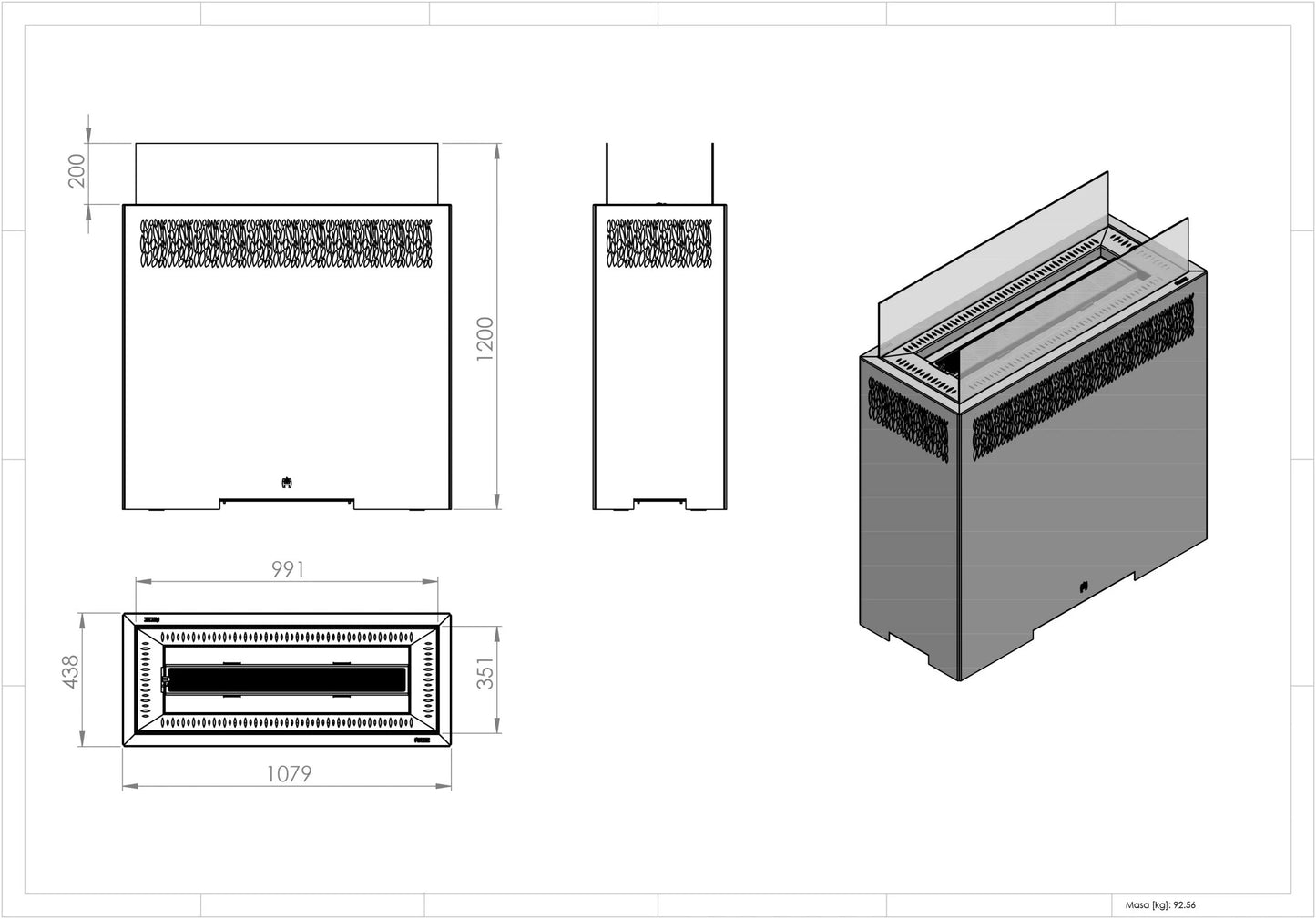 Gas-Terrassenheizung Hitze FUENTE L 12,3 kW