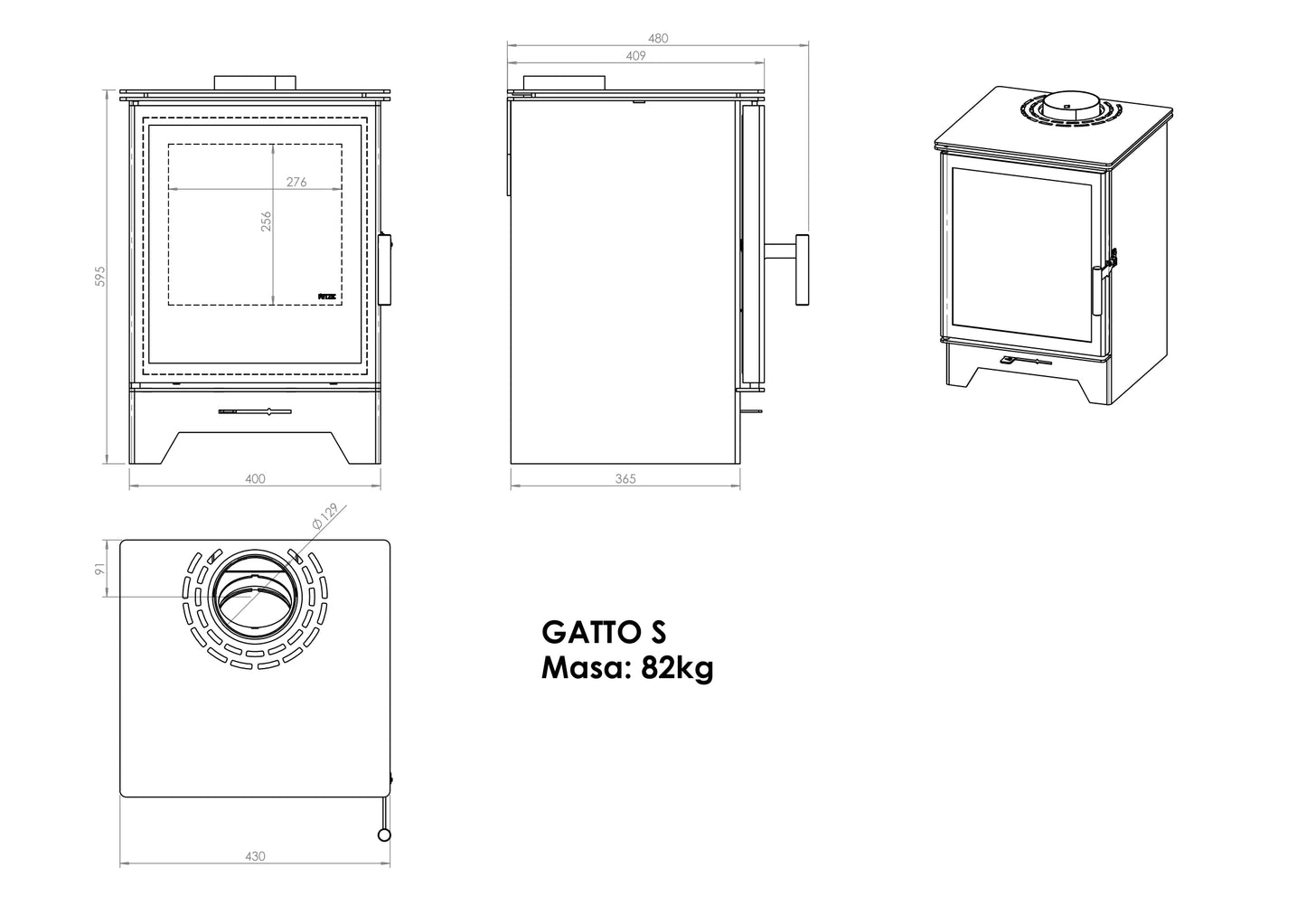 Kaminofen Hitze Gatto S 5,5 kW