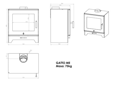Kaminofen Hitze Gatto ME 5,5 kW