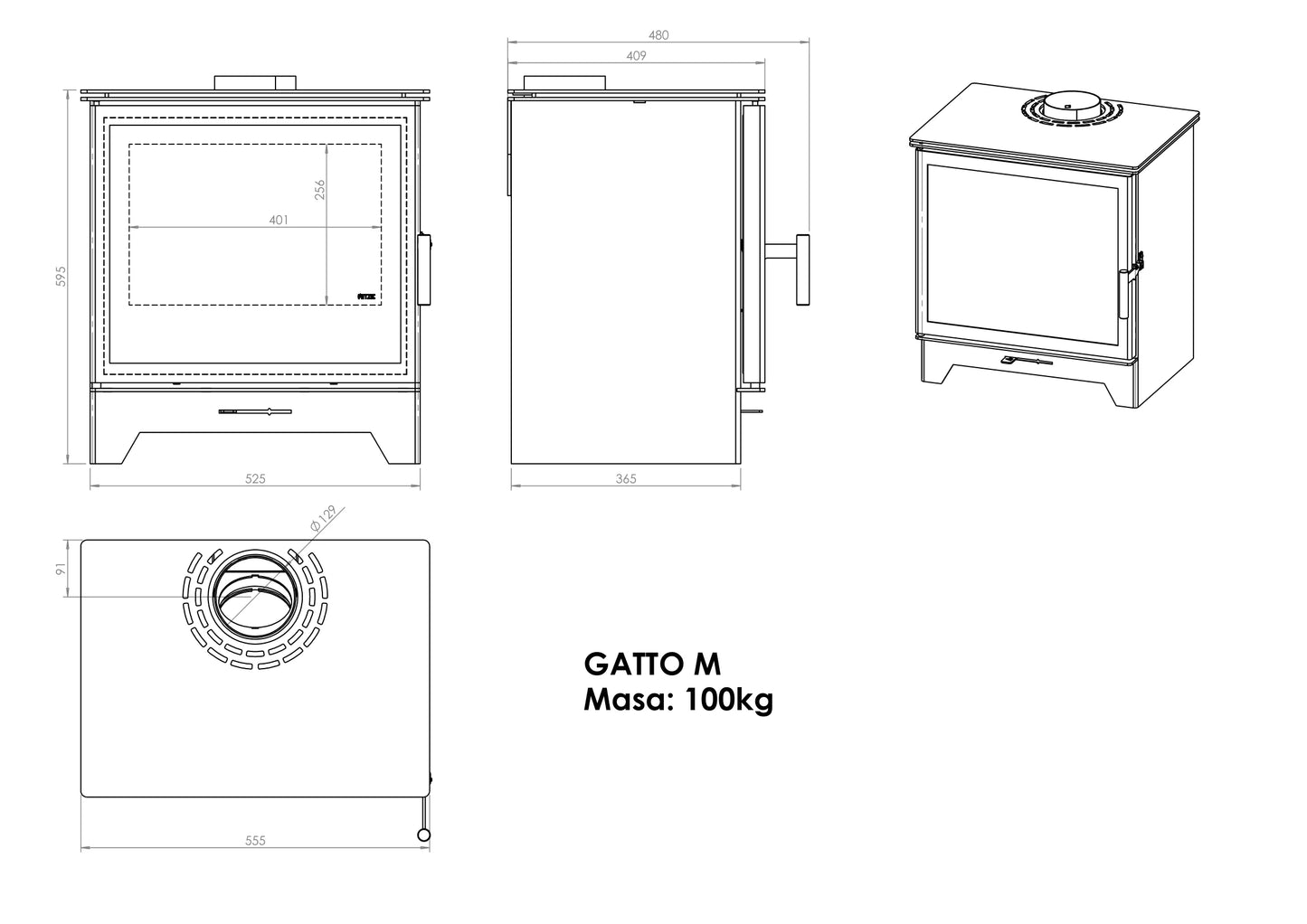 Kaminofen Hitze Gatto M 5,3 kW