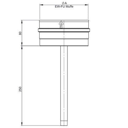 Kondensatschale mit Ablauf 250 mm und 1/2“ Nippel - einwandig - Jeremias EW-FU