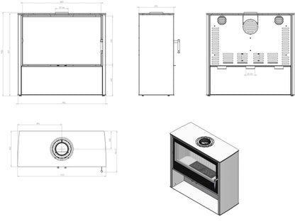 Kaminofen Hitze Lupo L 11 kW