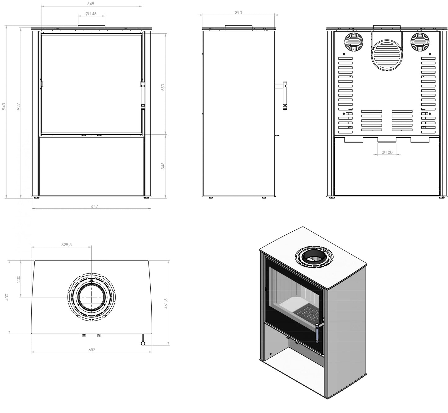 Kaminofen Hitze Lupo M 8,7 kW