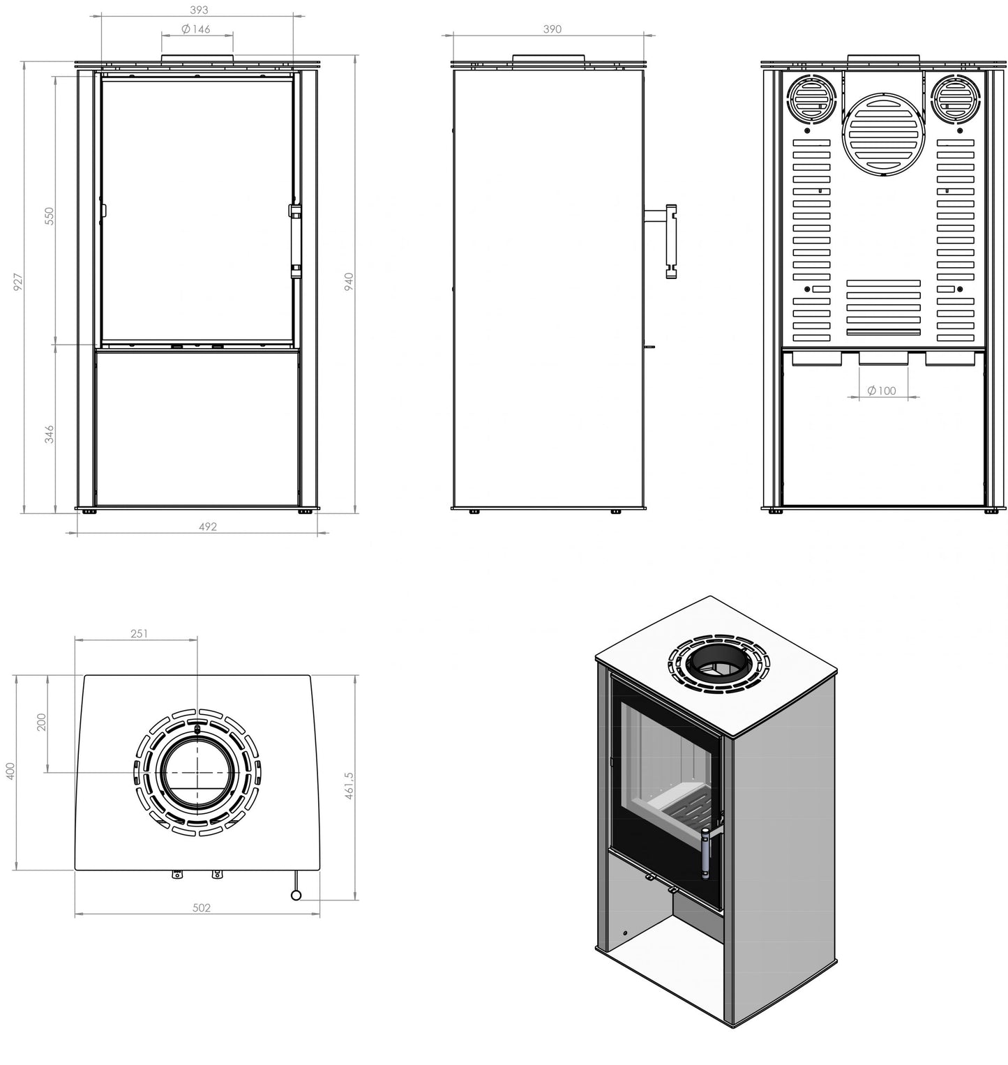 Kaminofen Hitze Lupo S 6,5 kW