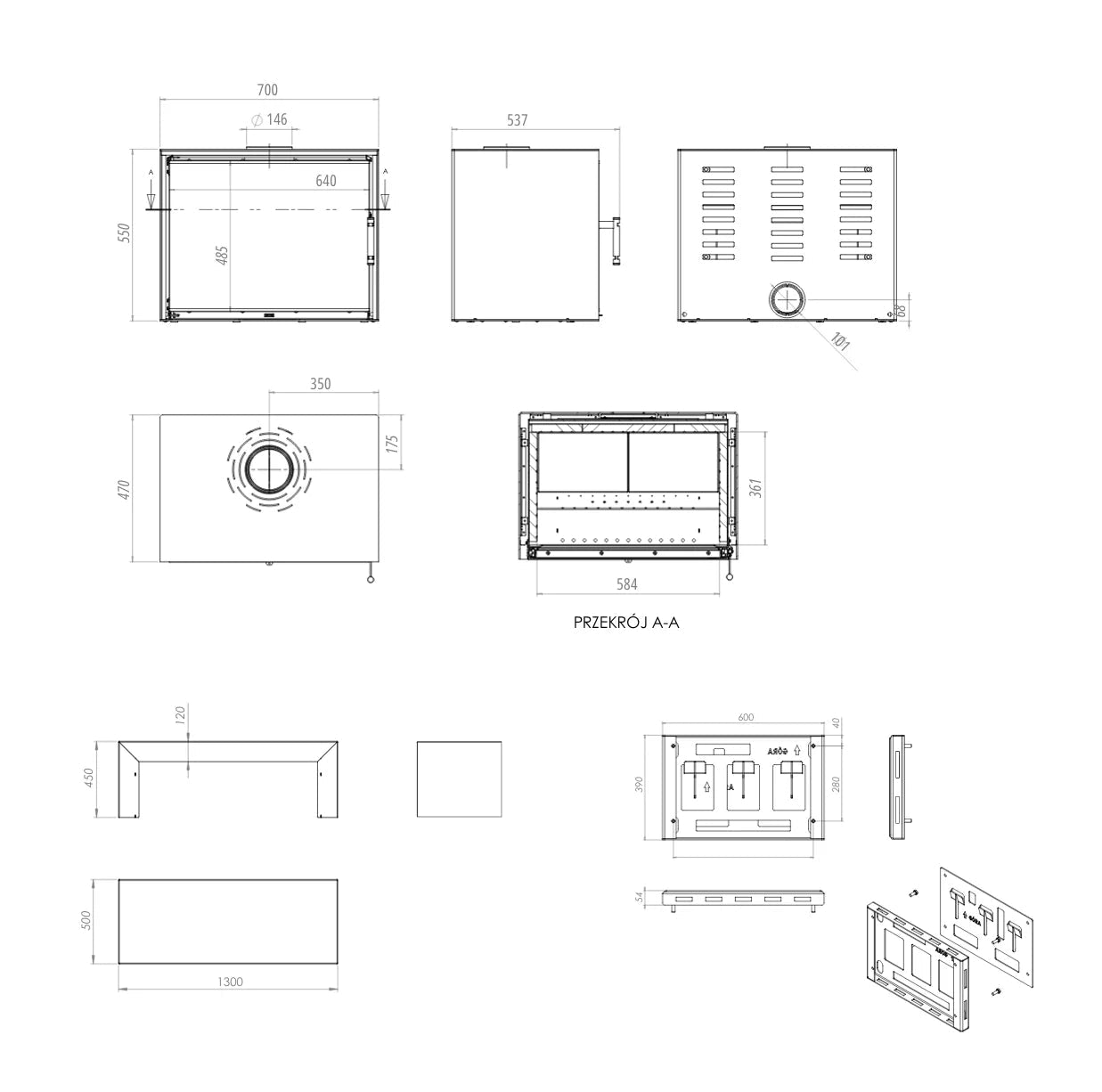 Kaminofen Hitze CF700 8,5 kW