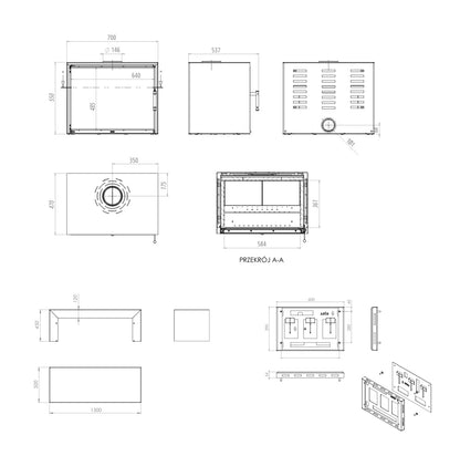 Kaminofen Hitze CF700 8,5 kW