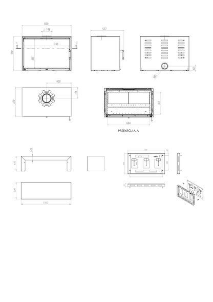Kaminofen Hitze CF800 9,5 kW