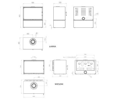 Kaminofen Hitze CF800 9,5 kW