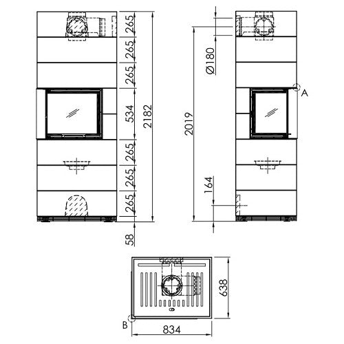 Kaminbausatz Spartherm SIM Varia 2L-55h H2O 7 kW