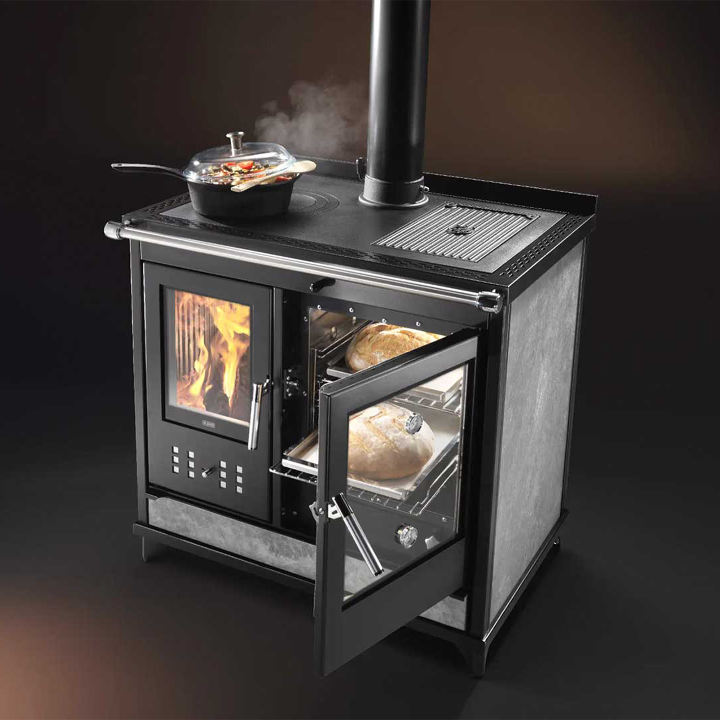 Kaminofen Klover Star 90 Classic mit Backofen 11,5 kW