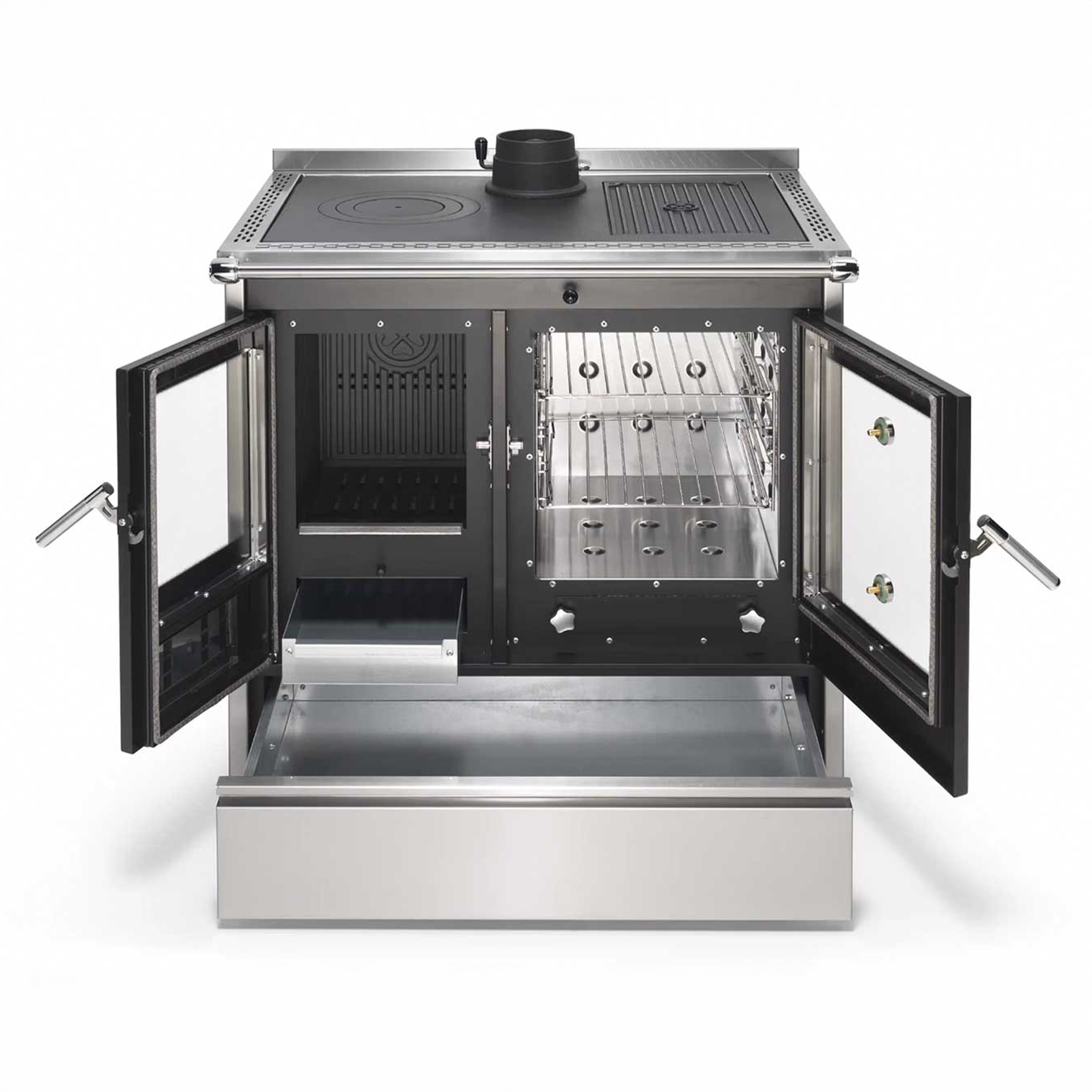 Kaminofen Klover Star 90 INOX mit Backofen 11,5 kW