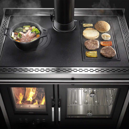 Kaminofen Klover Star 90 INOX mit Backofen 11,5 kW