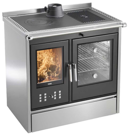 Kaminofen Klover Star 90 INOX mit Backofen 11,5 kW
