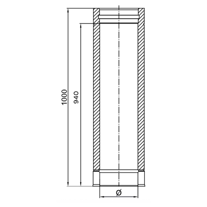 Längenelement 1000 mm - doppelwandig - Jeremias DW-ECO