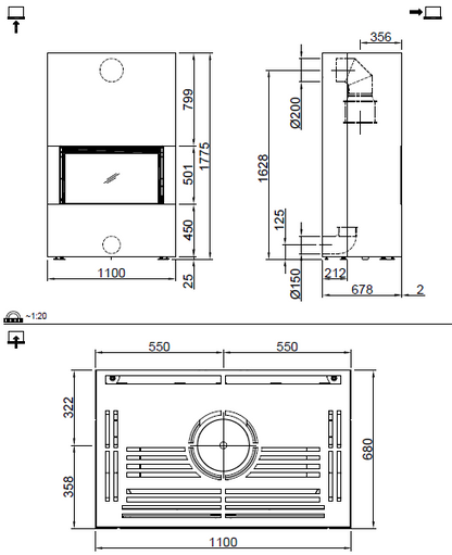 Kaminofen Spartherm Poseidon 9,5 kW