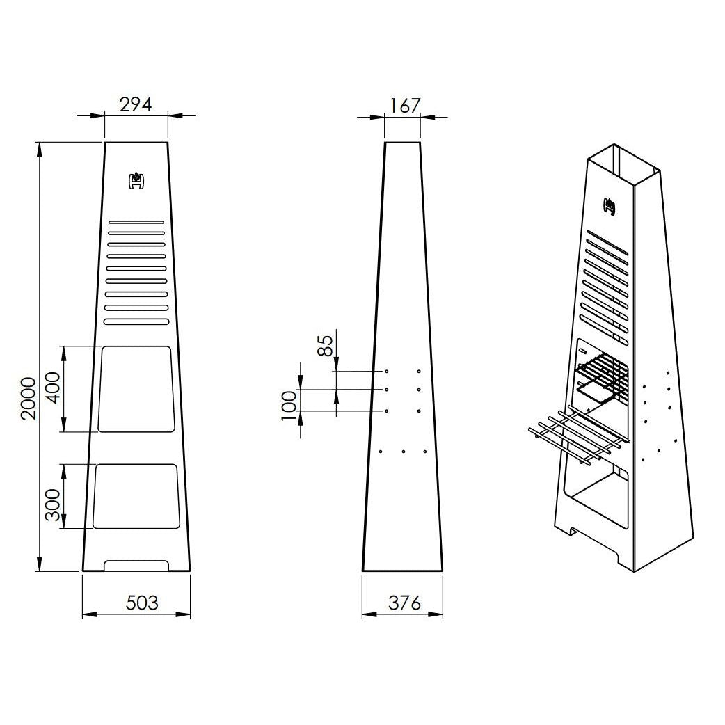 Gartenkamin Hitze Torre