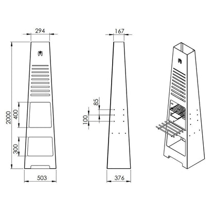 Gartenkamin Hitze Torre